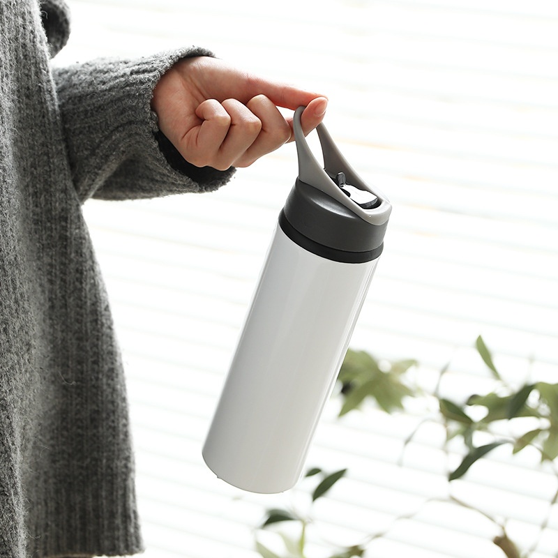 2024新款手提式骑行运动铝合金水杯隐藏吸管防尘空白直饮手提