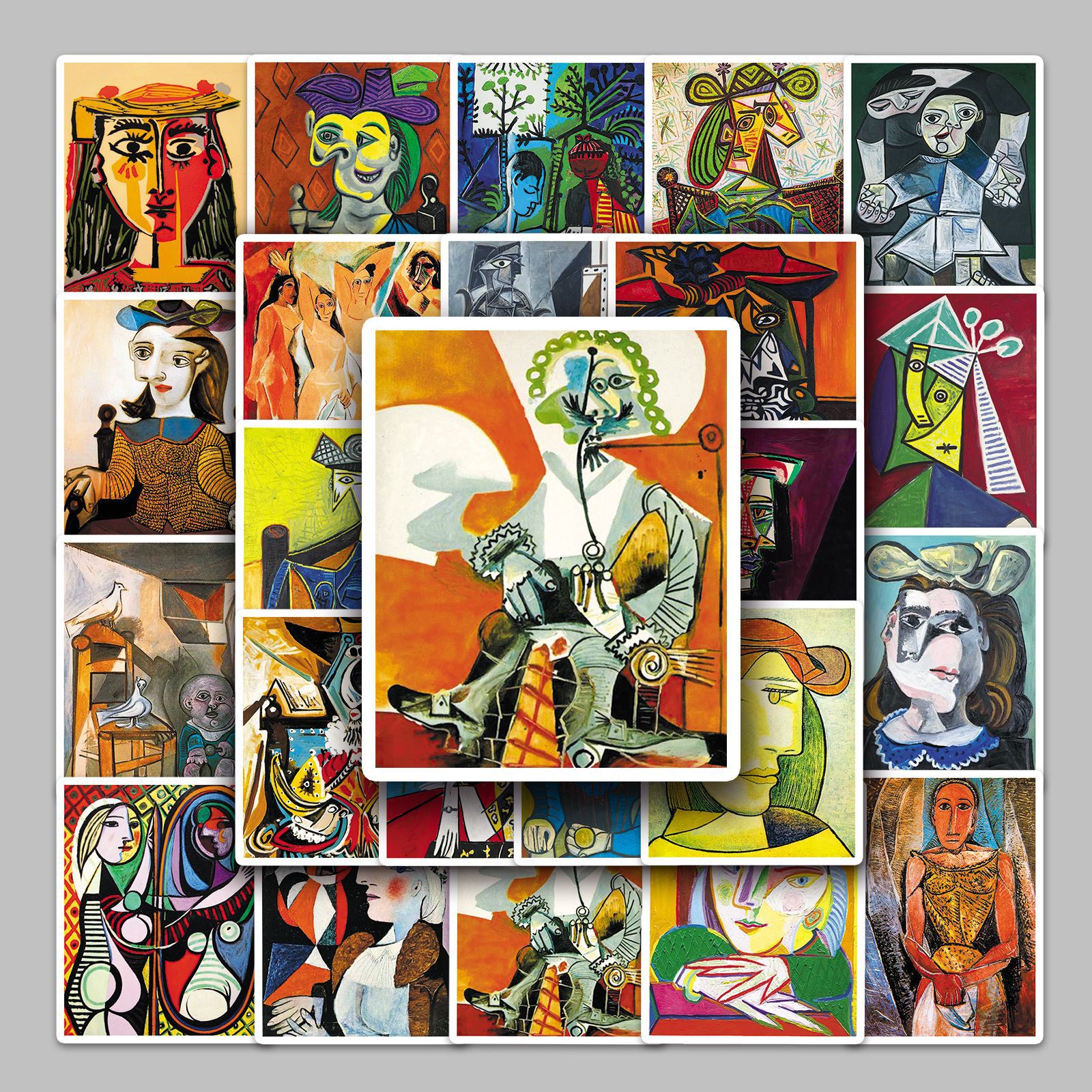 50张毕加索Picasso大师画作贴纸艺术创意防水装饰笔记本文具贴纸