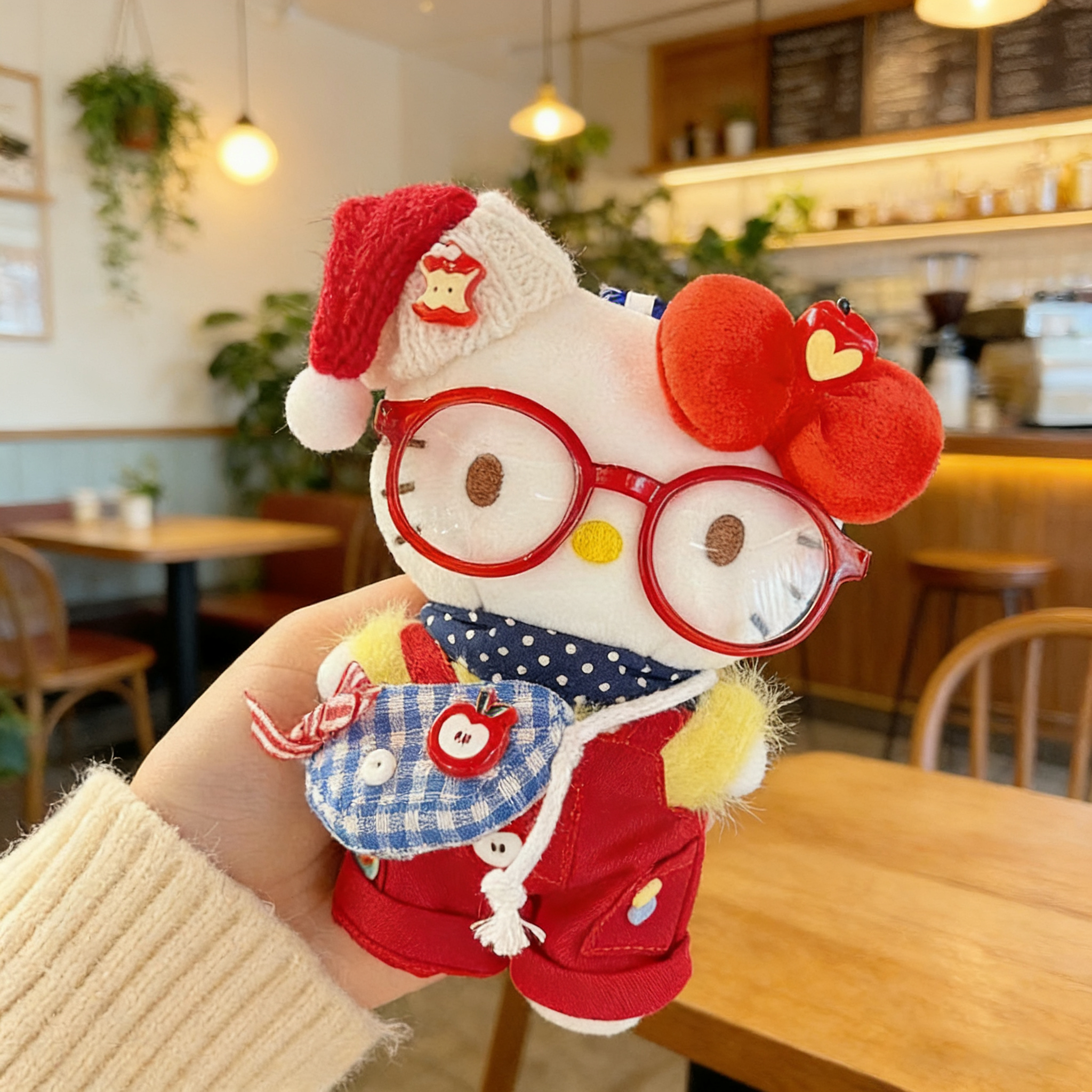 可爱HelloKitty毛绒娃娃换装配饰玩偶娃衣冬季新款娃衣新年红