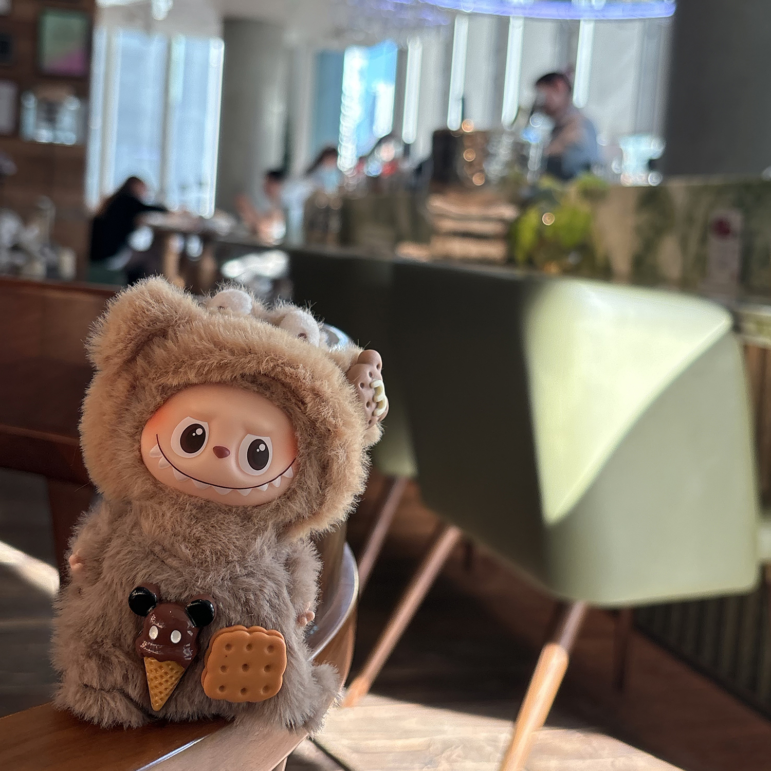 原创！labubu4.0四代娃衣迷你10cm拉布布毛绒饼干冰激凌小熊套装