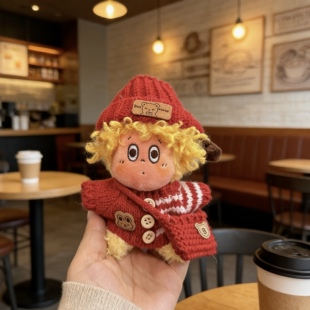 星星人娃衣大风中凌乱新年节日衣服理发春节红色喜庆毛衣帽子着替