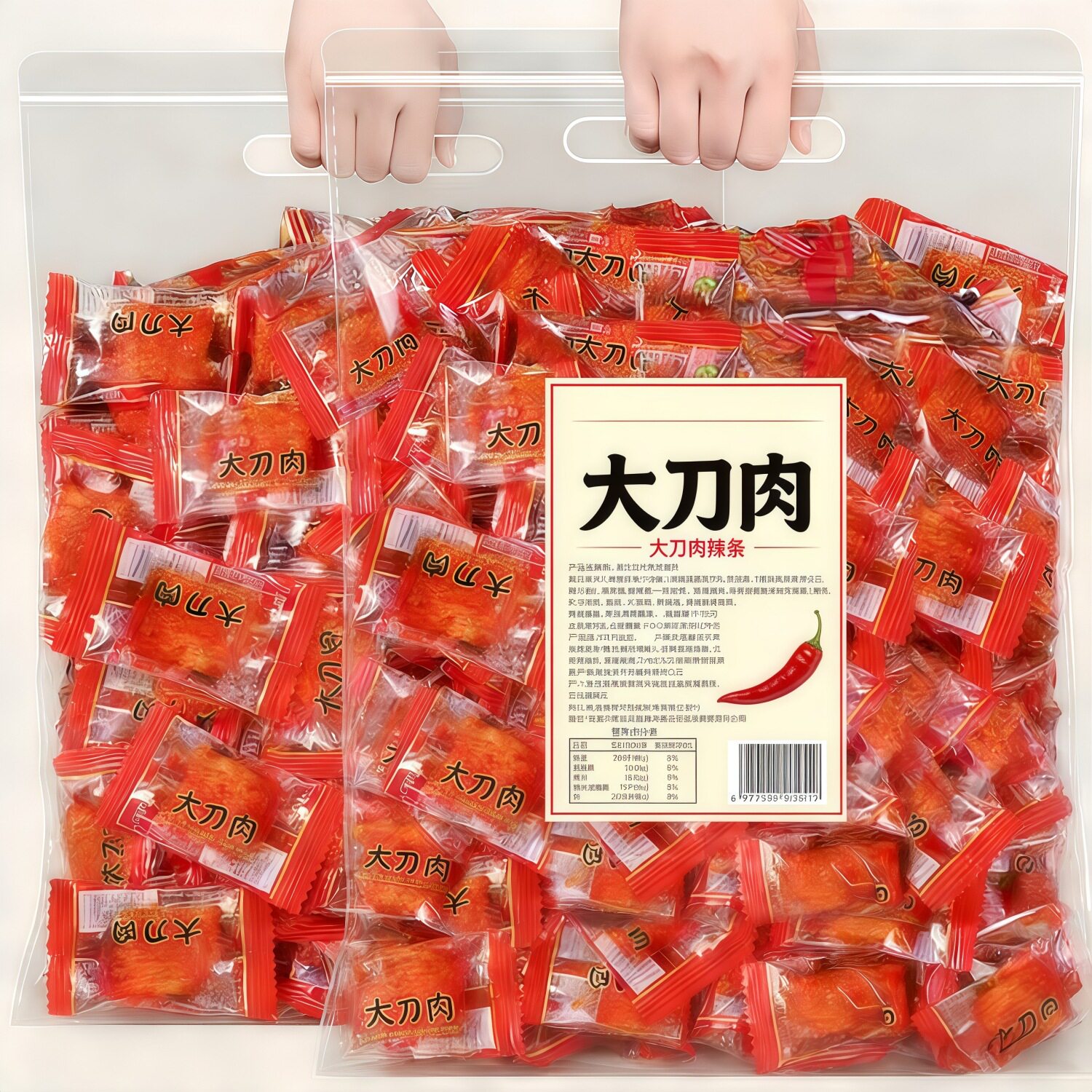 新货大刀肉辣条素食素肉整箱散装发批零食单独小包装摆盘量大价优