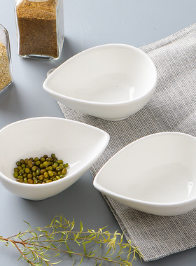 陶瓷白色酱料碟酒店餐具滴水碗布丁烘培甜品碗鱼子酱碟蘸料调料碟