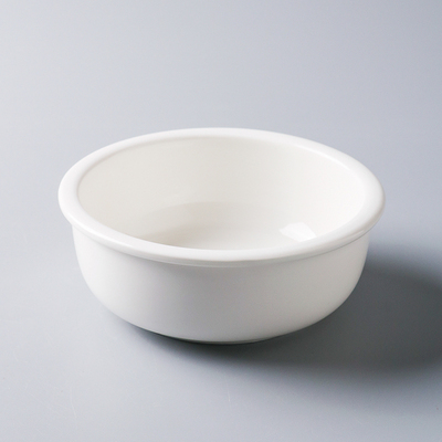 陶瓷纯白宽边韩式圆形碗特色小碗蒸菜碗蒸蛋碗饭碗饭店酒店商用碗