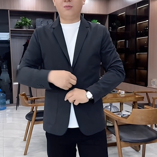 男士西服外套春秋季新款帅气韩版时尚修身百搭潮流舒适简约