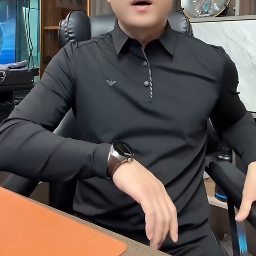 男士秋季35381翻领长袖T恤百搭