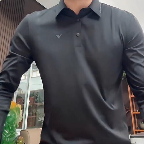 男士秋季35380翻领长袖T恤轻奢