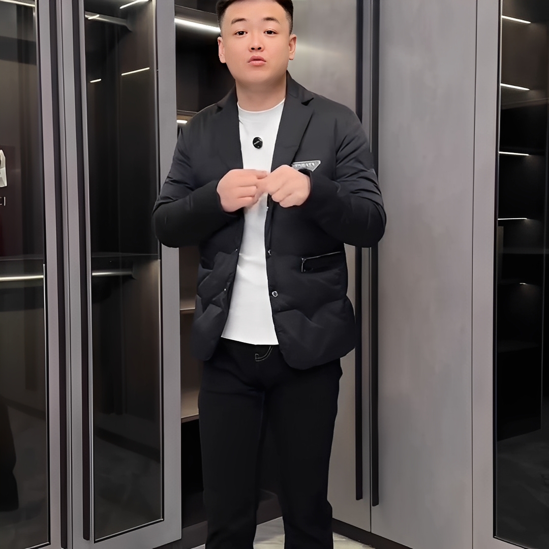 男士休闲羽绒西服2025年秋季新款帅气韩版时尚修身百搭潮流舒适