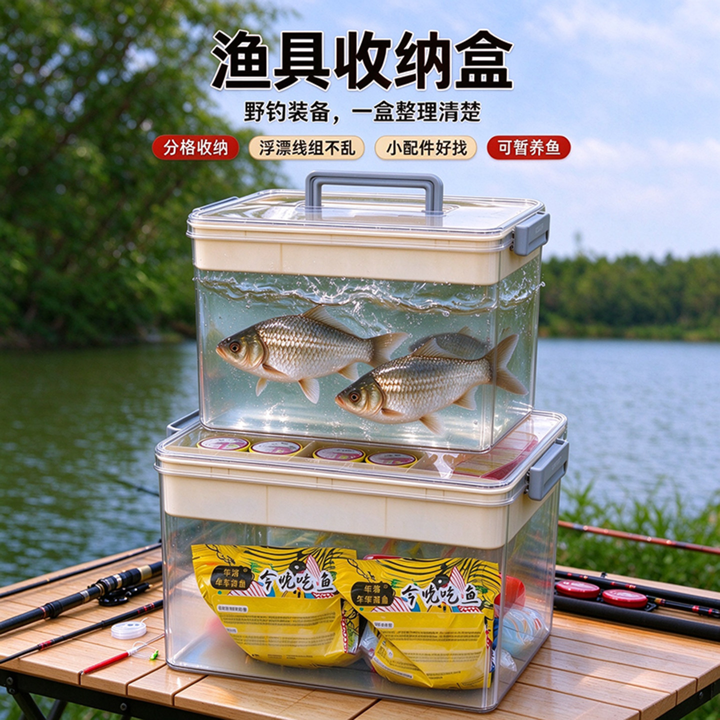 钓鱼工具收纳箱手提式