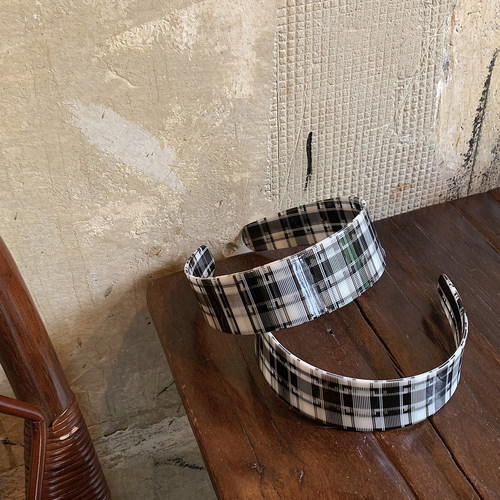 独特漂亮格纹高品质醋酸发箍