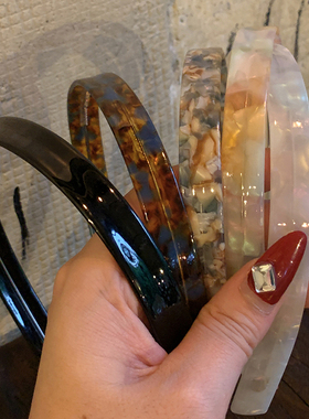 高级感洋气时尚 法式小众细边醋酸发箍女日常外戴防滑洗脸头箍