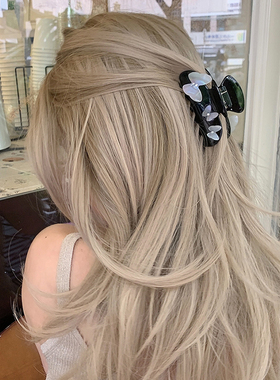 渐变人鱼姬蝴蝶 黑色半扎发抓夹轻巧发量少 高级感小众发抓鲨鱼夹