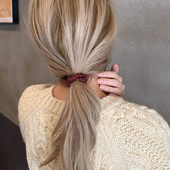 时髦感简约pu皮 基础纯色皮筋女士扎头头绳马尾丸子发绳发圈多色