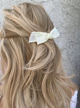 温柔小香风鸭嘴夹 布艺质感蝴蝶结发夹头饰后脑勺森系刘海侧边夹