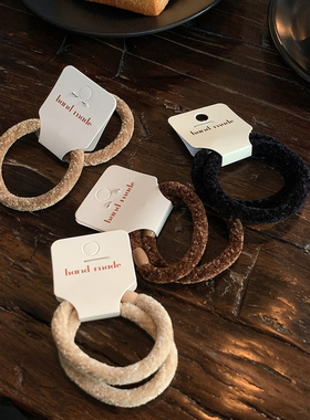 黑咖色系丝绒发绳2条装 高弹力耐用皮筋扎头女高级感马尾发圈