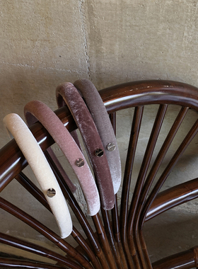 中古感丝绒 灰色细边发箍女款高级感洋气时尚头箍发饰日常外戴