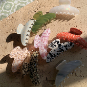 欧美emijay抓夹 头饰鲨鱼夹 奶牛纹理高级感抓夹大号早春新款