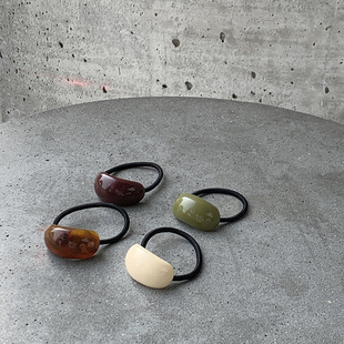 两个 好看 琥珀纹 简约小奶盖马尾皮筋女扎头高颜值头绳 包邮