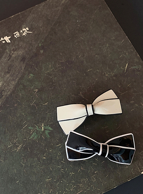 法式复古小香风弹簧夹 蝴蝶结发夹后脑勺半扎发 侧边刘海一字夹