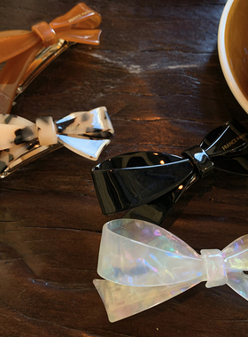 精致一字夹弹簧夹 法式蝴蝶结发夹女后脑勺高级感轻奢风夹子发饰