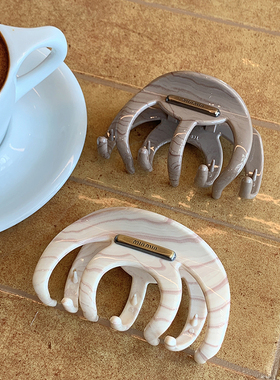 超级好看的奶咖 南瓜抓夹女高级感洋气时尚大号发量大盘发鲨鱼夹