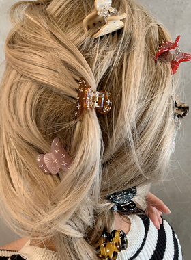 满天星水钻超好看的抓夹高级小号发量少 france法式精致刘海边夹
