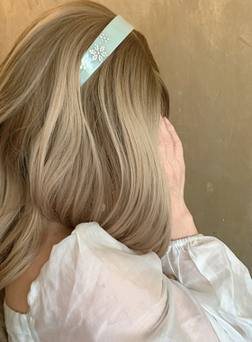 重工镶钻 清新淡绿色超好看的发箍女日常外戴高级感洋气时尚发饰