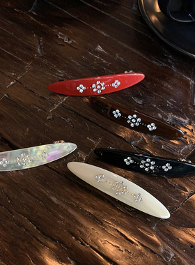 闪闪bling 复古镶钻花朵独特漂亮侧边发夹小夹子头饰高级感弹簧夹