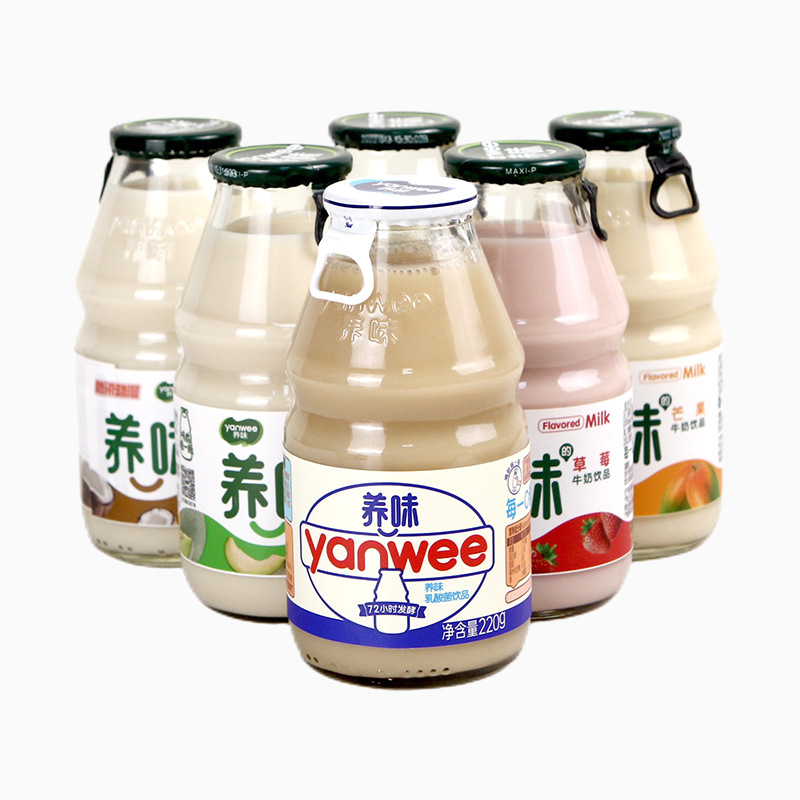 包邮 养味牛奶220ml*6瓶草莓香蕉椰果儿童早餐学生奶乳酸菌饮料