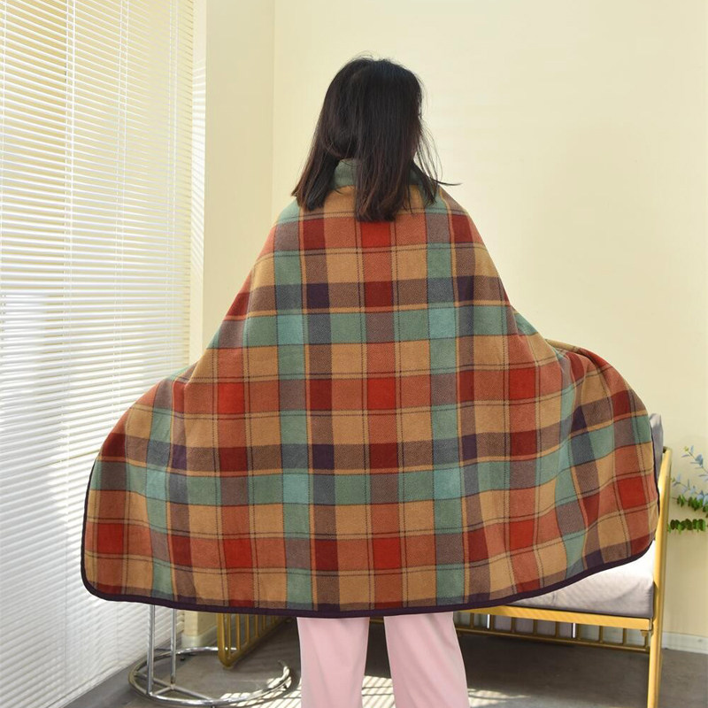披肩毛毯单人办公室午睡小毯子宿舍学生盖腿披风加厚春夏季懒人毯