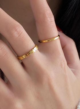 Aaim 满圈爱心戒指日韩时尚简约款轻奢小众精致洗手可戴不掉色