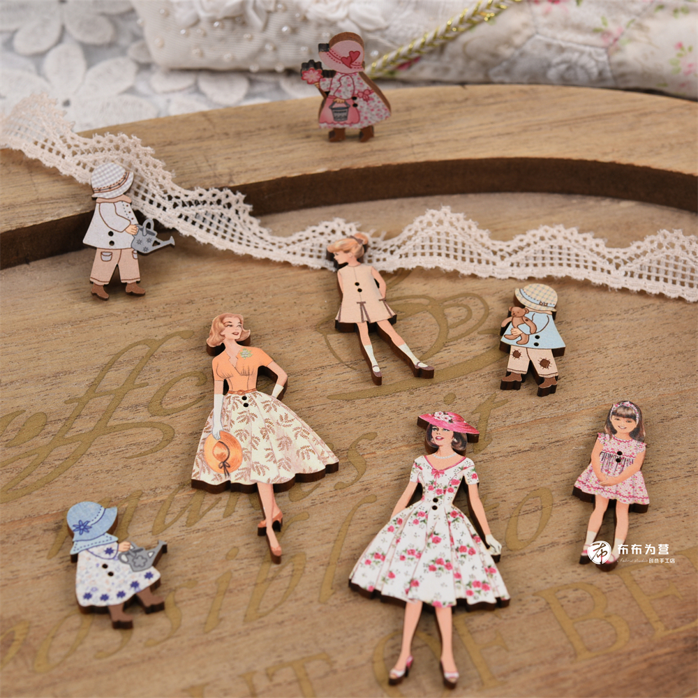 特价!法国进口Atelier Bonheur du jour 造型木扣 人物系列T2
