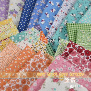美国进口棉布 Aunt grace goes scrappy 复刻 盛夏 手工拼布 H3