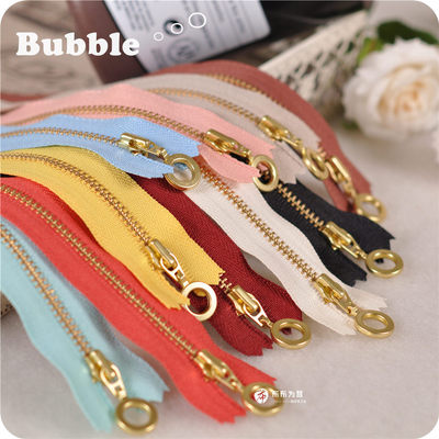 特价日本YKK拉链正品 3# Bubble拉头  金铜齿 10色 8种规格