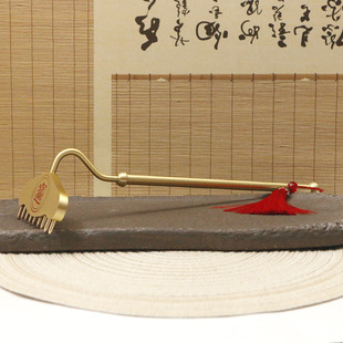 黄铜九齿钉耙西游记猪八戒武器按摩梳经络长柄耙子金属摆件