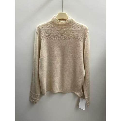 100%山羊绒高领提花长袖针织衫