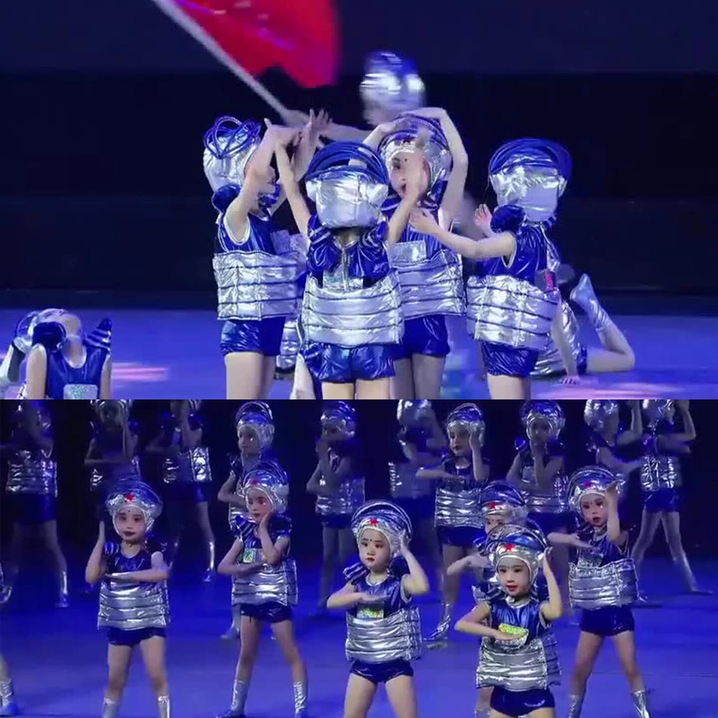 AI太空机器人舞蹈幼儿园演出服