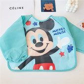 卡通宝宝吃饭罩衣长袖 全身防水反穿衣婴儿围兜男女儿童可爱画画衣