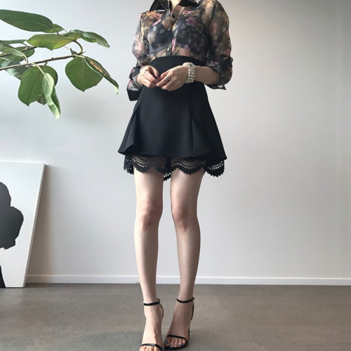 三小姐的咖啡半身裙2026新款女夏荷叶边a字裙包臀裙高腰显瘦短裙