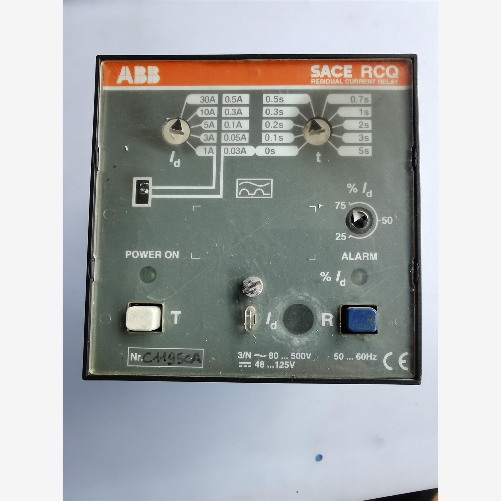 ABB SACE漏电继电器RCQ ，设备拆机，成色如图，功能议价