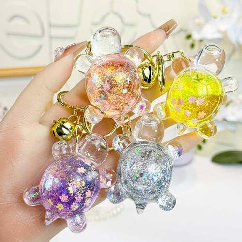 爆款创意入油夜光乌龟钥匙扣包包挂件盲盒娃娃机钥匙链挂饰小礼品