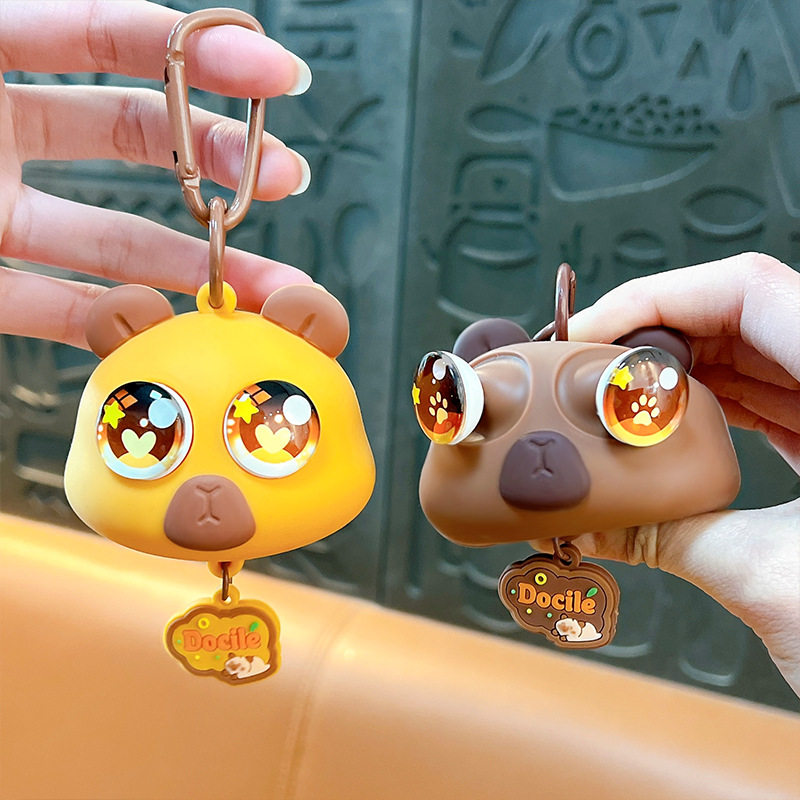 创意水豚卡皮巴拉解压爆眼捏捏乐公仔挂件包包钥匙链小挂饰,宠物/宠物食品及用品,挂饰/挂牌,淘宝优惠券,粉丝福利购,淘宝优惠卷