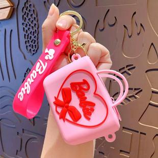 可爱卡通芭比娃娃零钱包钥匙扣挂件创意汽车包包钥匙链挂饰小礼品