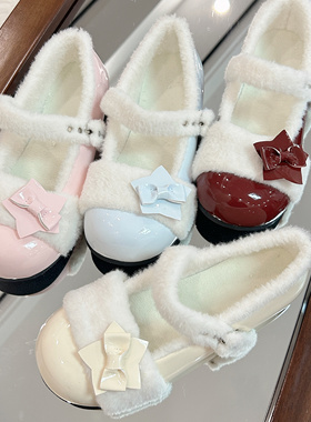 【现货棉棉星结】森林娃娃Lolita可爱百搭洛丽塔圆头平底加绒lo鞋