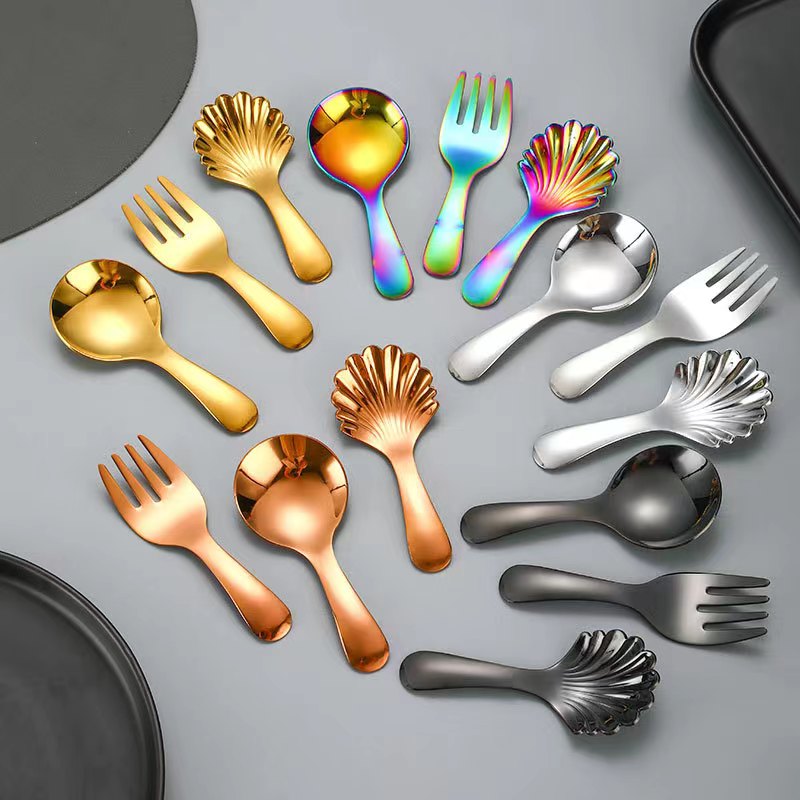 儿童叉子勺子304不锈钢辅食勺