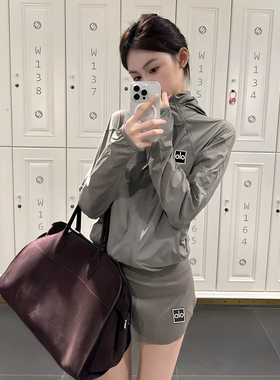 防晒套装女运动休闲2026夏季跑步户外拉链外套短裙两件套