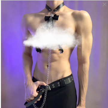 配件黑色蕾丝蝴蝶结爱心镶钻项圈乳夹珍珠链条诱惑迷人男