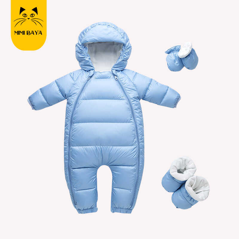 童装婴儿羽绒服连体衣冬季加厚白鸭绒宝宝衣服保暖幼儿外出服冬装