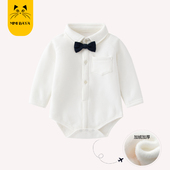 婴儿百天满月绅士礼服哈衣宝宝一周岁爬服包屁衣长袖 内搭加绒春秋