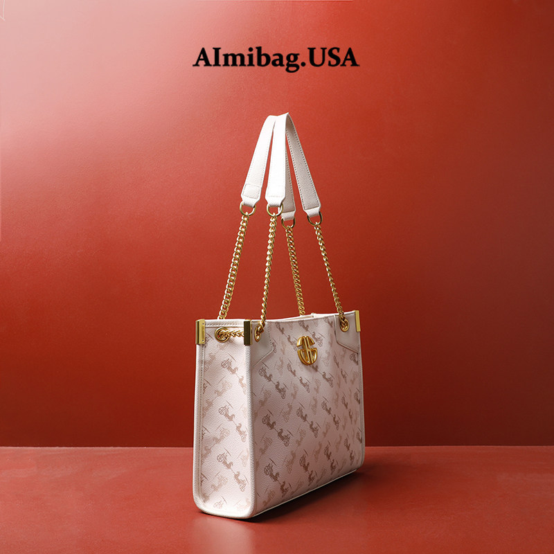 【小个子】轻奢MK＆VK手提单肩包托特包包女2023新款白色斜挎包夏